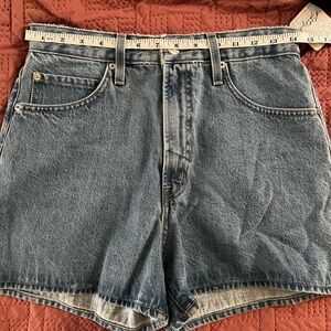 Edwin Vintage-Style Denim Shorts in Blue Wash